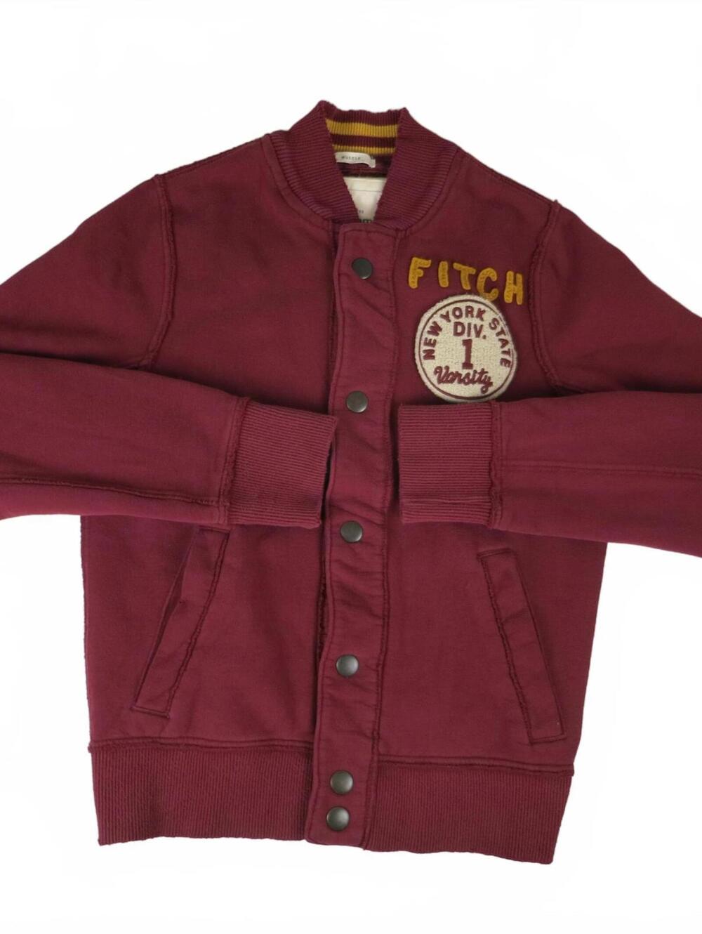 Men's Medium Abercrombie & Fitch Burgundy Varsity Jacket